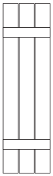 Board & Batten Shutter with 3 Vertical Boards and 2 Horizontal Battens