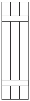 3 Vertical Boards and 2 Horizontal Battens with Narrowed Gap Between Boards