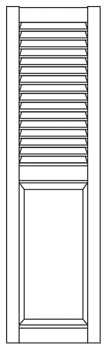 Combination True Louver over Raised Panel with 2 Equal Sections