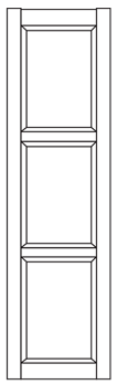 Standard Raised Panel: Rail Placement with 3 Equal Sections