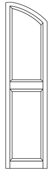 Standard Raised Panel: 2 Equal Sections and Quarter Round Arch Top