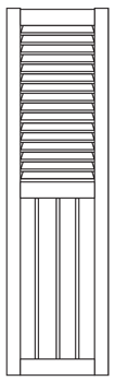 Combination True Louver over V-Groove Flat Panel with 2 Equal Sections